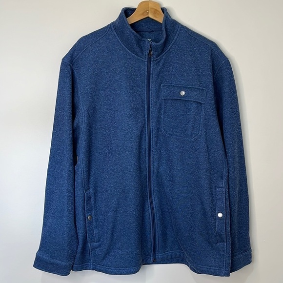 Duluth Trading Co Men's Silver Lining Fleece Full Zip Mock Jacket Size XL Blue - Picture 2 of 14